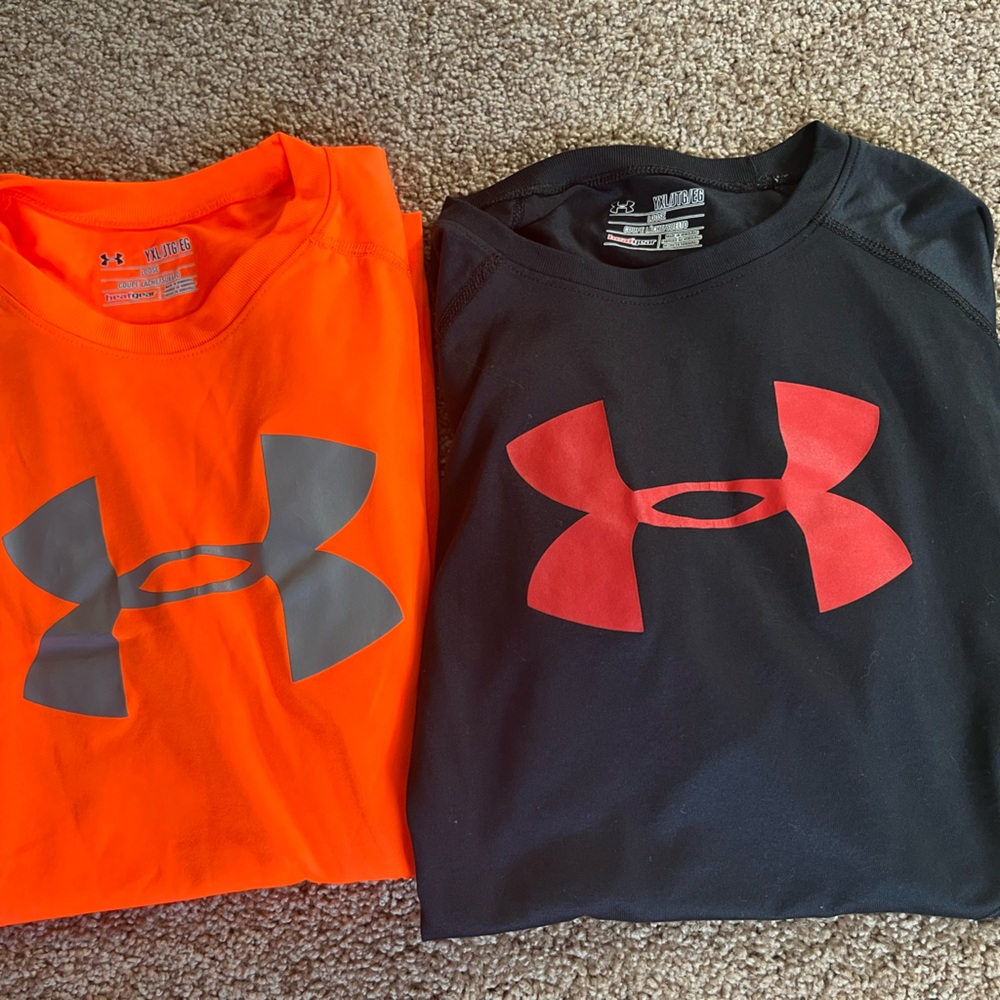 Under Armour Kids' Short Sleeve Tees - Orange and Black